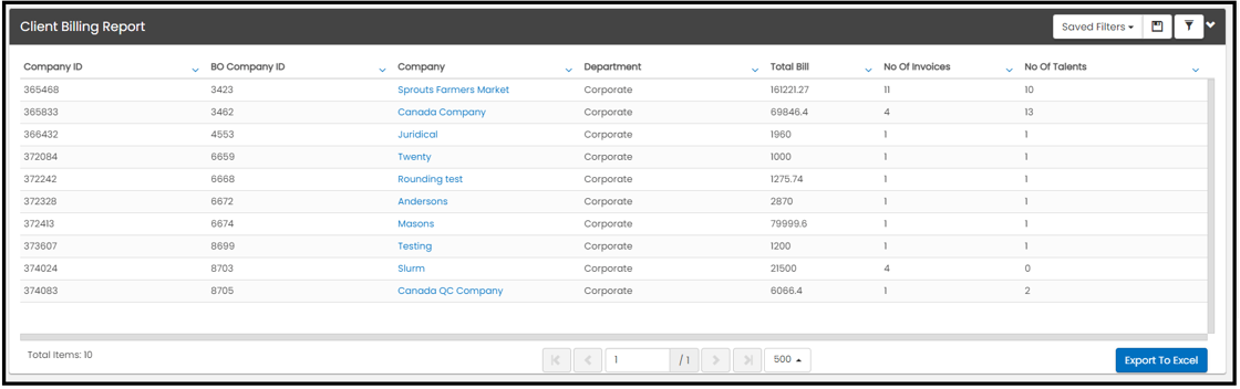 client billing report insights